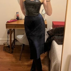 Aritzia Babaton Navy Slip Skirt